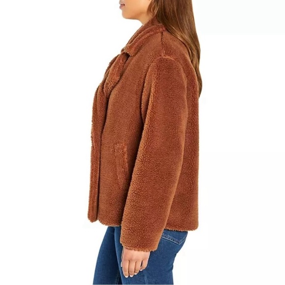 Gap Women's Sherpa Teddy Jacket Aragan Oil Brown Fall Neutral Fuzzy Gilmore Girl - Picture 3 of 15